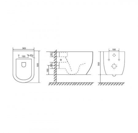 Унитаз навесной Mirsant LOOK   