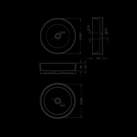 Раковина Sanita luxe BEST SLIM BST40SLWB01S 40 