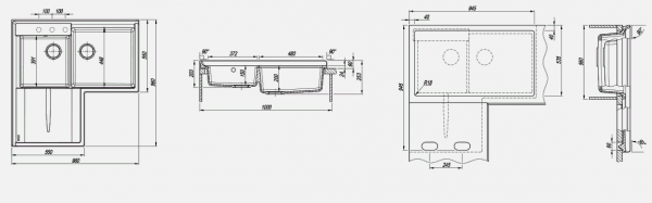 Мойка кухонная керамогранитная Florentina АДРИЯ 20.380.L0960.107 96*96 см. песочный