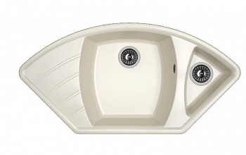 Мойка кухонная из литьевого мрамора Dr. Gans ГАБИ 25.050.E1015.401 101,5*51 см. белый