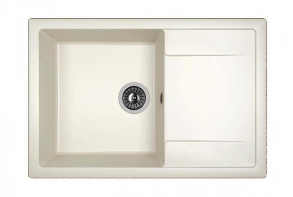 Мойка кухонная из литьевого мрамора Dr. Gans ТЕХНО 760 25.030.D0760.401 76*51 см. белый
