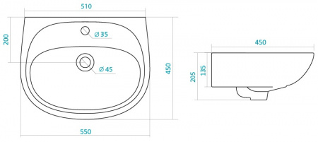 Раковина Santek АНИМО 1.WH11.0.502  