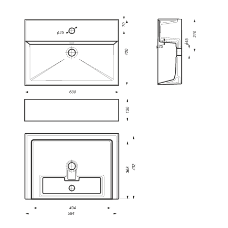Раковина Sanita luxe NOVEL NOV60SLWB01 60 