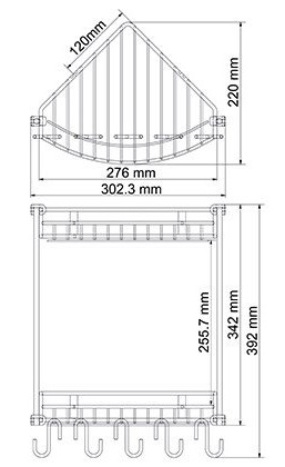 Полка угловая WasserKRAFT  K-1222   Полка угловая WasserKRAFT  K-1222