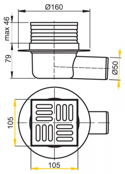 Трап сливной Alcaplast  APV31  
