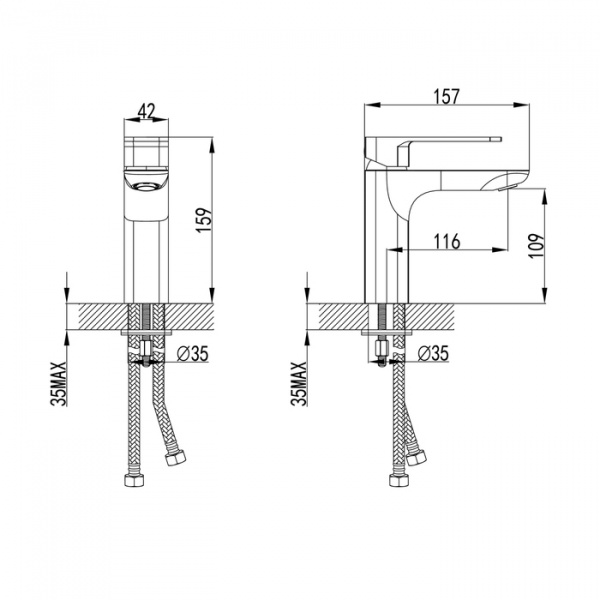 Смеситель IDDIS SLIDE SLIBL00i01 для раковины  Смеситель IDDIS SLIDE SLIBL00i01 для раковины