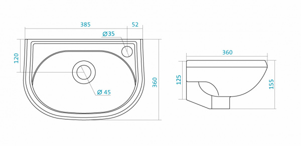 Раковина Santek БРИЗ 1.WH11.0.442  